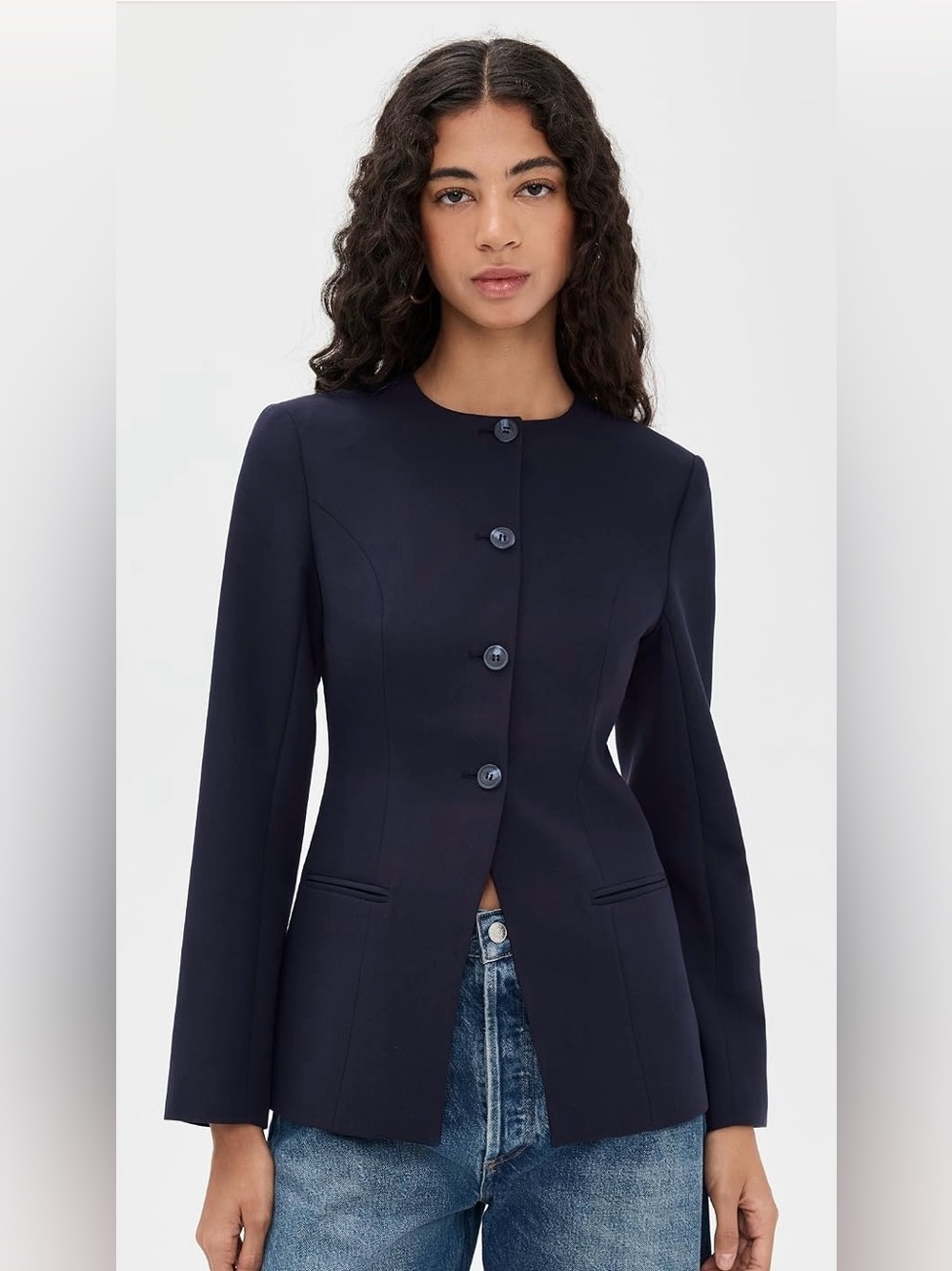 NWOT Aligne Daphne Waisted Blazer Navy Size 2
